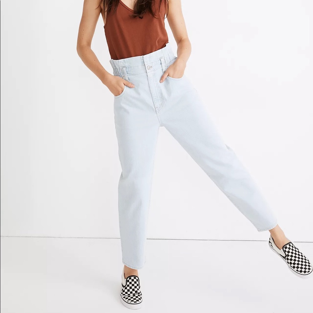 Madewell Paperbag Classic Straight Jeans in Broomfield Wash 28
